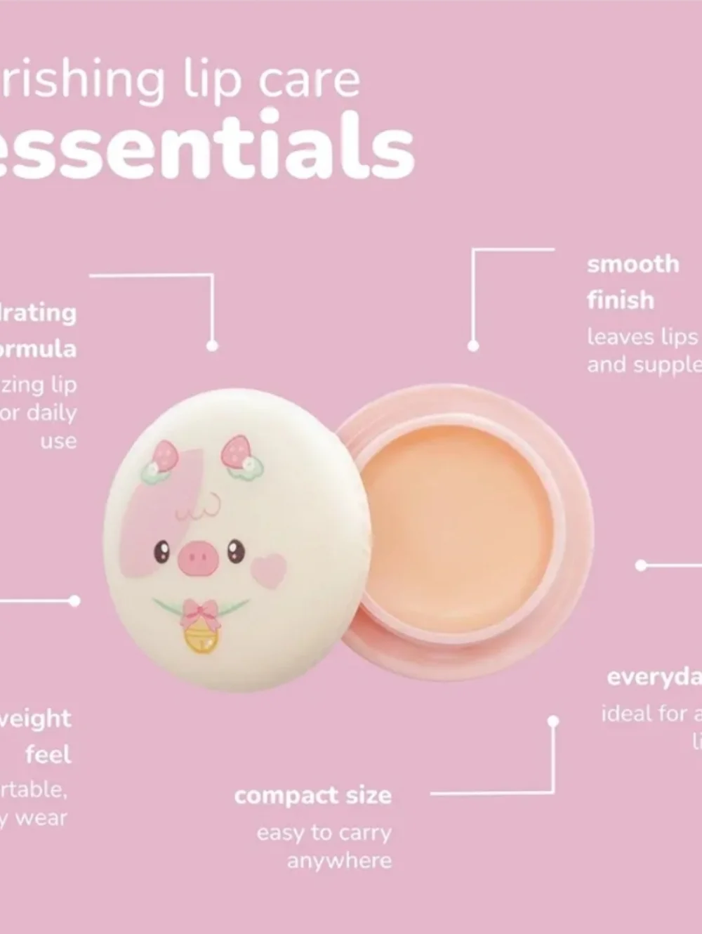 🐮 Strawberry Milk Macaron Lip Balm By The Crème Shop Strawberry Cow